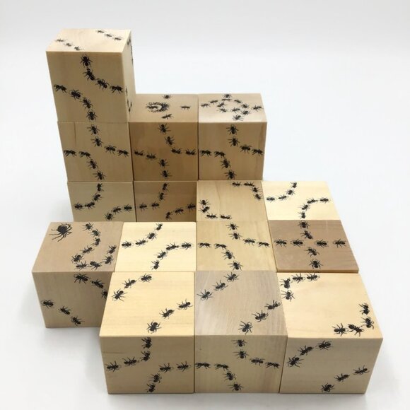 ANTICS Wooden Ant Tracks Army Blocks Full Set 16 Uncle Goose Toys Discontinued - Picture 1 of 7